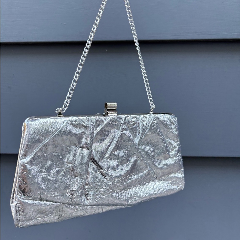 Silver Metallic Evening Bag